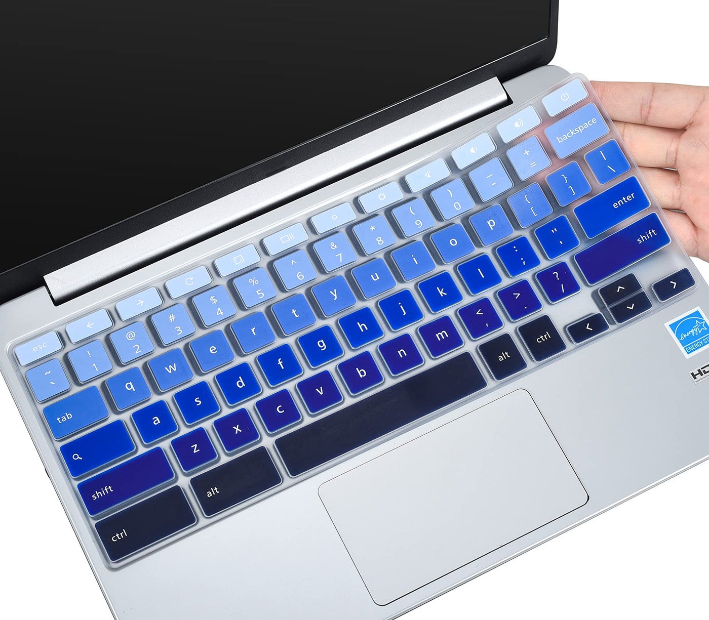 CaseBuy Keyboard Cover for Dell 11.6" Chromebook 3100 3110 C3181 / Dell Chromebook 11 3120 3180 3181 3189 5190 P22T 11.6 inch/Dell Chromebook 13 3380 13.3 inch, Gradual Blue